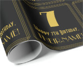 7e verjaardag ~ Art Deco Geïnspireerde look "7", n Cadeaupapier (Rol Hoek)