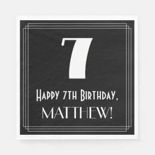 7e verjaardag ~ Art Deco Geïnspireerde look "7", n Servet