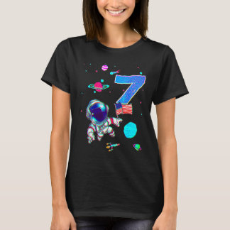 7e verjaardag astronaut verjaardag jongen 7 jaar o t-shirt