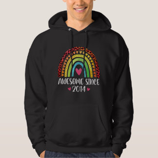 7e verjaardag Awesome sinds 2014 Regenboog Luipaar Hoodie