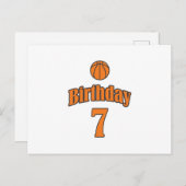 7e Verjaardag Basketbal Funny Boy Girl Kinder Gift Briefkaart (Voorkant / Achterkant)