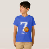 7e verjaardag basketbal op maat-2 t-shirt (Voorkant volledig)