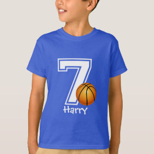 7e verjaardag basketbal op maat-2 t-shirt