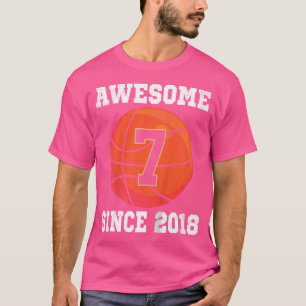 7e verjaardag basketballiefhebber 7 jaar oude spor t-shirt