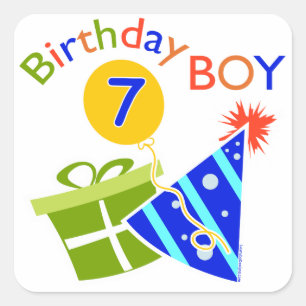 7e verjaardag - Birthday Boy Vierkante Sticker
