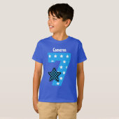 7e verjaardag Boy Checked Star Custom Name V07D T-shirt (Voorkant volledig)
