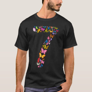 7e verjaardag Butterflies 7 jaar oude meisjes Butt T-shirt