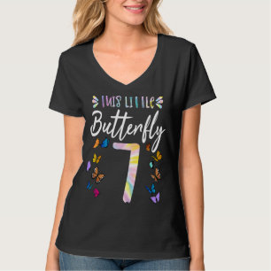 7e verjaardag Butterflies 7 jaar oude meisjes Butt T-shirt