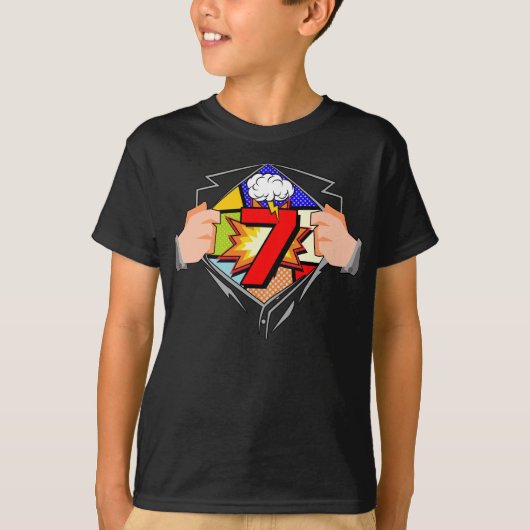 7e verjaardag Comic T-shirt (Voorkant)