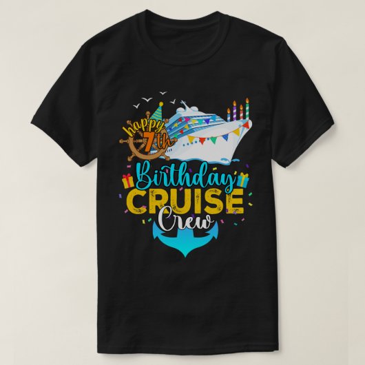 7e verjaardag Cruise Crew T-shirt (Design voorkant)