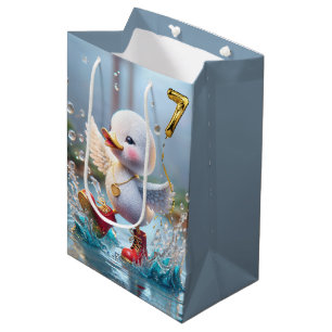 7e verjaardag Duckling dansen in een plas Medium Cadeauzakje
