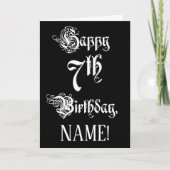7e verjaardag: Fancy, elegant script + aangepaste  Kaart (Voorkant)