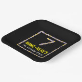 7e verjaardag: Floral Flowers Number, Custom Name Papieren Bordje (Gebogen)