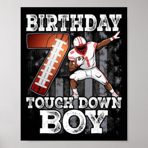 7e Verjaardag Football Boy - 7 jaar oud Kind Footb Poster
