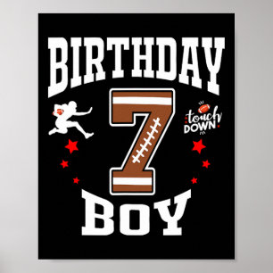 7e Verjaardag Football Boy Shirt - 7 jaar oud Kind Poster