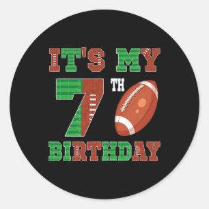 7e Verjaardag Football Thema 7 Jaar Oud Football P Ronde Sticker