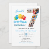 7e verjaardag foto collage nummer 7 Jongen Kaart (Voorkant / Achterkant)