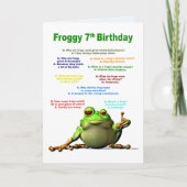 7e verjaardag, Frog Jokes Kaart (Voorkant)