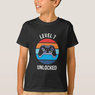 7e verjaardag gamerniveau 7  t-shirt