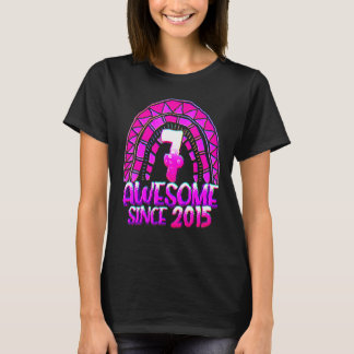 7e verjaardag Geweldige sinds 2015: Birthday Rainb T-shirt