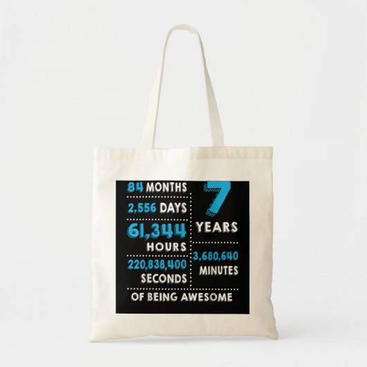 7e verjaardag Gift 7 jaar oud als Geweldige T-shir Tote Bag (Voorkant)