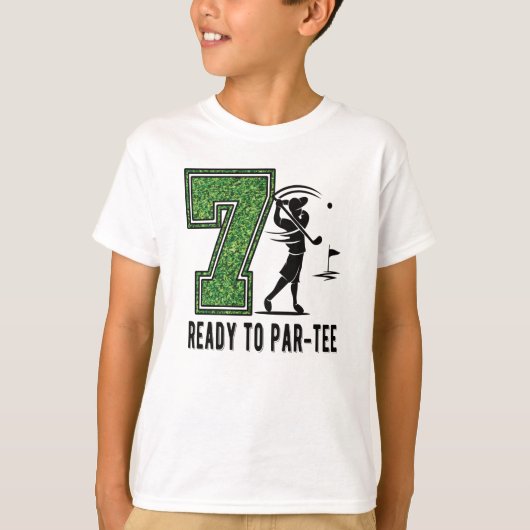 7e verjaardag Gift Golf Player 7 jaar oude jongen T-shirt (Voorkant)
