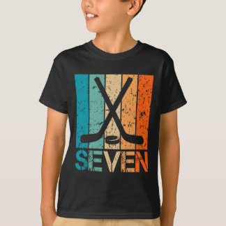 7e verjaardag hockey 7 jaar oude 7jr jongens meisj t-shirt
