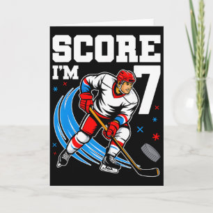 7e verjaardag ijshockey jongen zeven jaar oud ijs kaart