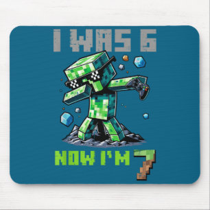 7e verjaardag ik 6 nu ben ik 7 pixel dab 67 jongen muismat