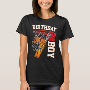 7e verjaardag Jongen Basketball 7 jaar oud Theme P T-shirt