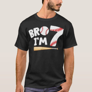 7e Verjaardag Jongen Bro Ik Ben 7 Jaar Oud Honkbal T-shirt