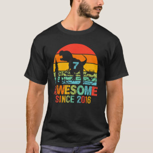 7e verjaardag jongen Geweldige sinds 2016 7 jaar o T-shirt