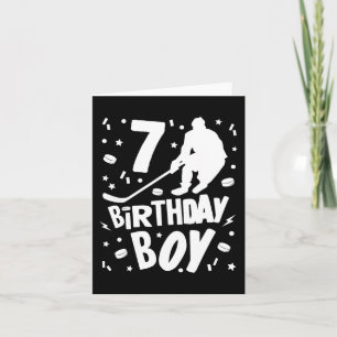 7e verjaardag Jongen Ice Hockey Kinderen 7 jaar ou Kaart
