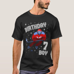 7e verjaardag jongen ijshockey 7 jaar oud plezier t-shirt