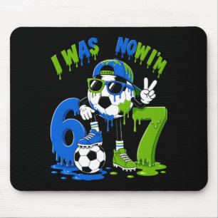 7e verjaardag jongen voetbal ijs druip 7 jaar oud muismat