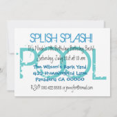 7e verjaardag Kind Pool Party Blue White V07 Kaart (Achterkant)