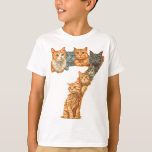 7e verjaardag Kittens Katten thema 7 jaar oude Kin T-shirt