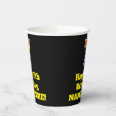 7e verjaardag: Kleurrijk, Leuk, Spannend, Regenboo Papieren Bekers (Links)