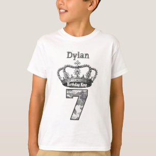 7e verjaardag Koning Kroon en Camouflage V01C T-shirt