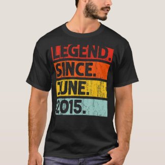 7e verjaardag legende sinds juni 2015 7 jaar oud t-shirt