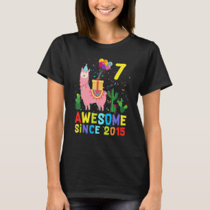 7e verjaardag Llamazing Geweldige sinds 2015 7 T-shirt