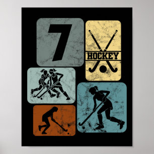 7e verjaardag Meisjes Hockey 7 jaar hockey Poster