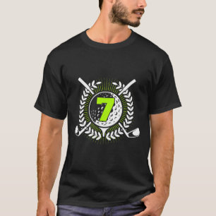 7e verjaardag Party Sport Golf 7 jaar oud voor kin T-shirt