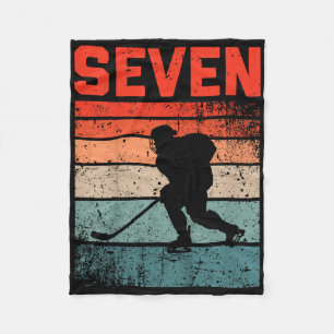 7e verjaardag Retro Ice Hockey 7 jaar oud Boy Girl Fleece Deken