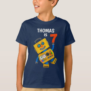  7e verjaardag Robot 7 jaar T-shirt