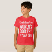 7e verjaardag 's werelds koelste 7 jaar oude RED 2 T-shirt (Voorkant volledig)