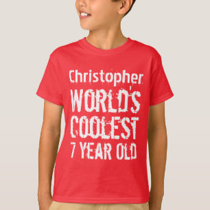 7e verjaardag 's werelds koelste 7 jaar oude RED 2 T-shirt