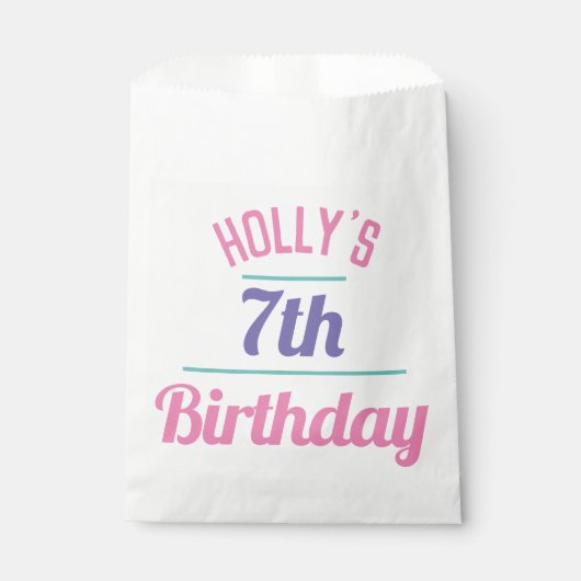 7e verjaardag Snoep tas Bedankzakje (Voorkant)