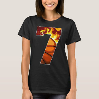 7e verjaardag Uitstekende jongen Basketball 7 jaar T-shirt