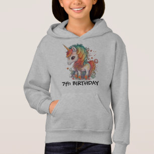 7E VERJAARDAG UNICORN KINDER T-SHIRT